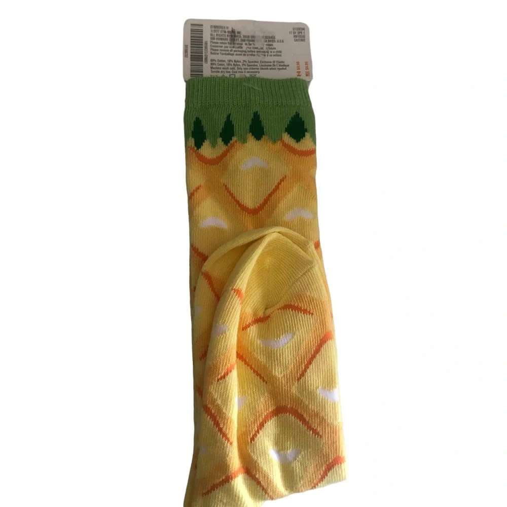 NWT GYMBOREE Sugar Reef 2017 XS 8-10 Pineapple Yellow Fruit Knee High Socks